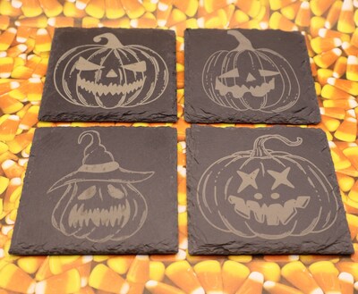 Personalized Pumpkin Coasters, Pumpkin Coasters, Halloween Coasters, Halloween Party, Wedding Favor, Party Favor, Fall Decor, Great Gift! - image5